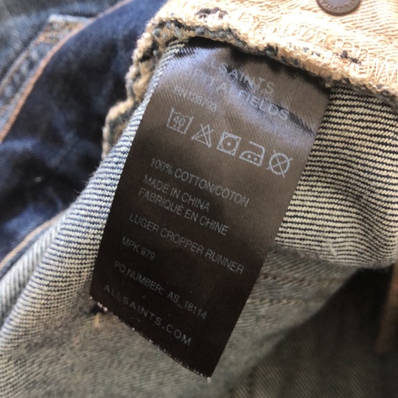 New All Saints Spitalfields Luger Cropper Runner twisted seam cropped denim jean - Picture 12 of 14